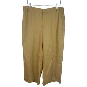 Lauren Ralph Lauren Modern Maasai Crop Linen Wide-Leg  Trouser's Pants Lagenlook